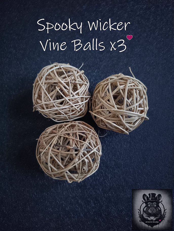 Spooky Wicker Balls x3
