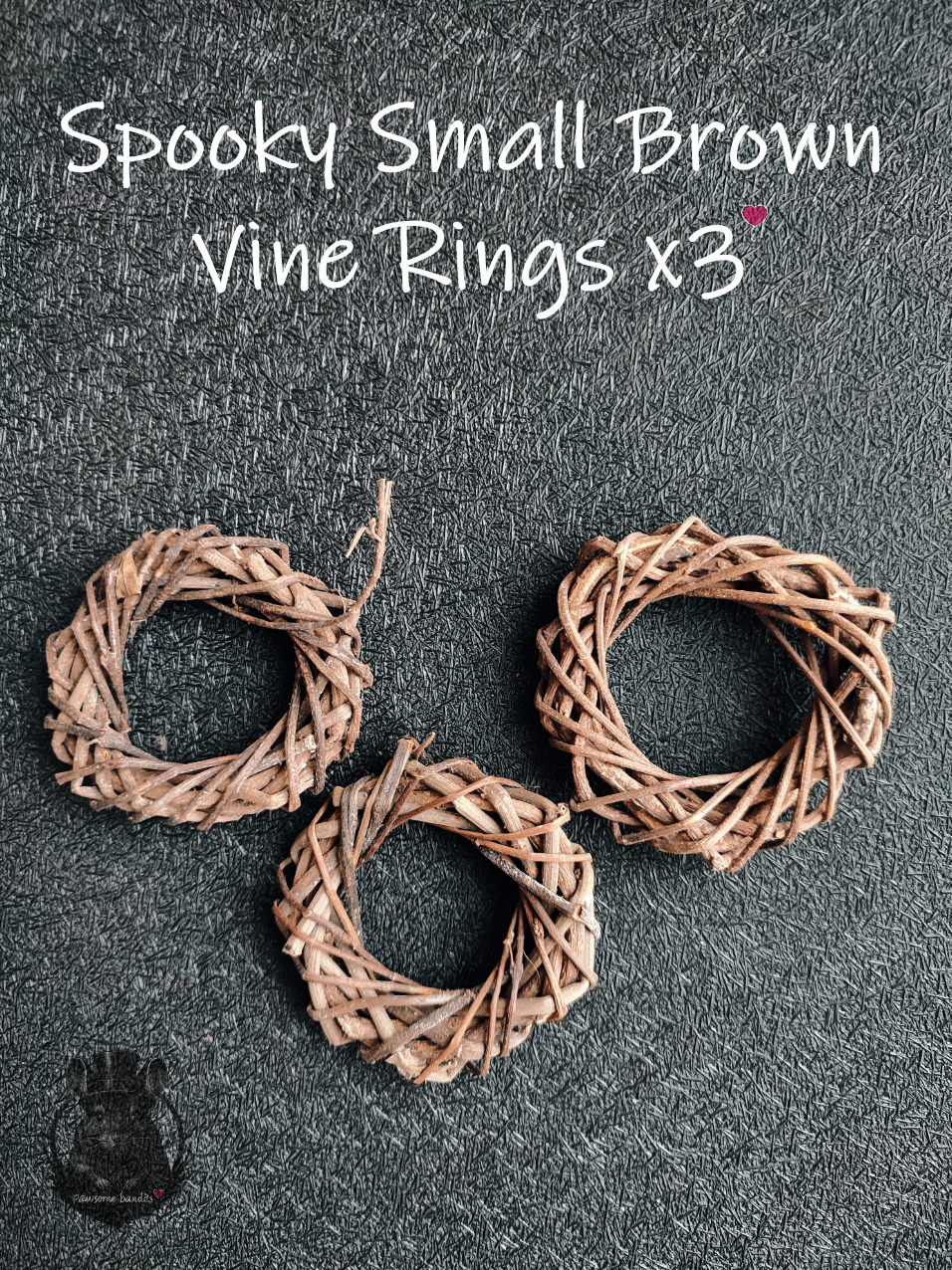 Spooky Small Brown Vine Rings x3
