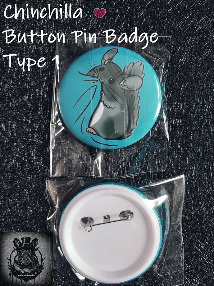 Chinchilla Button Pin Badge 1