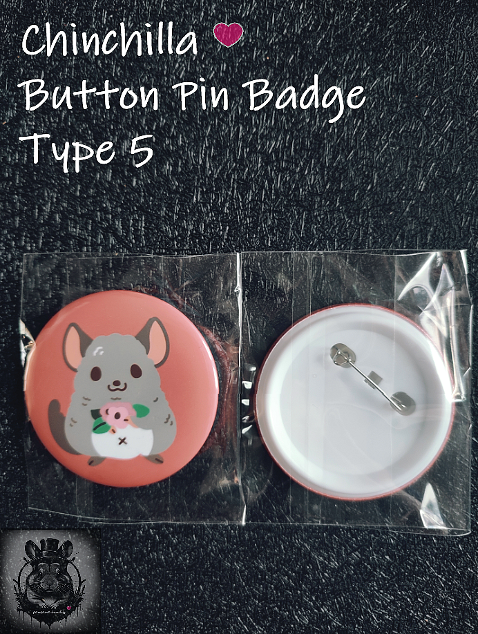 Chinchilla Button Pin Badge 5