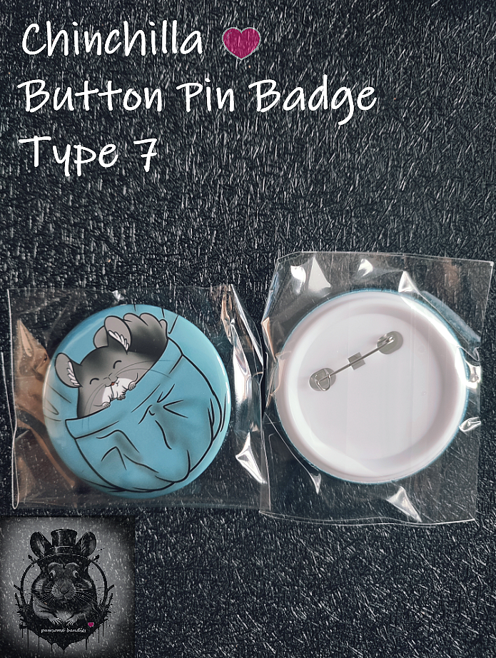 Chinchilla Button Pin Badge 7