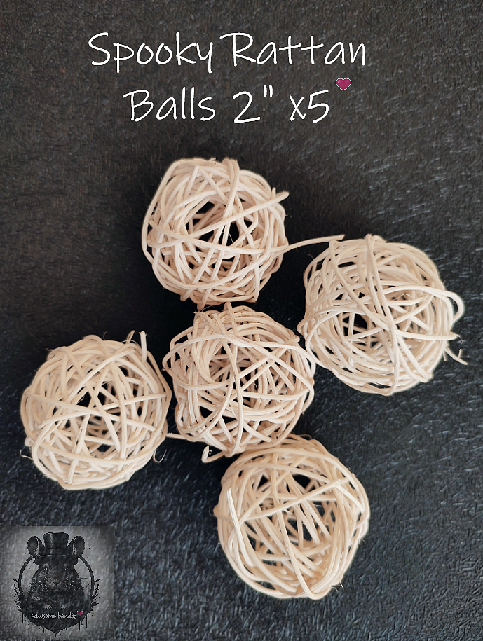 2" Spooky Rattan Balls x 5