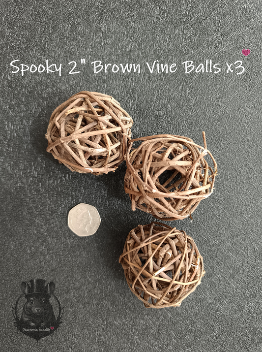 Spooky 2" Brown Vine Balls x3