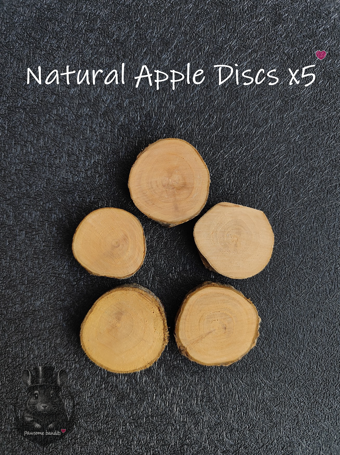 Natural Apple Wood Discs x5