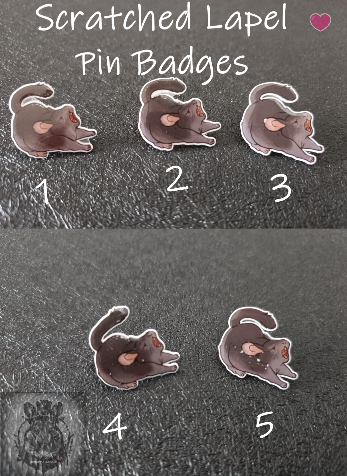 Scratched Chinchilla Lapel Pin Badges2